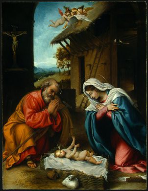 nativity by lorenzo lotto
